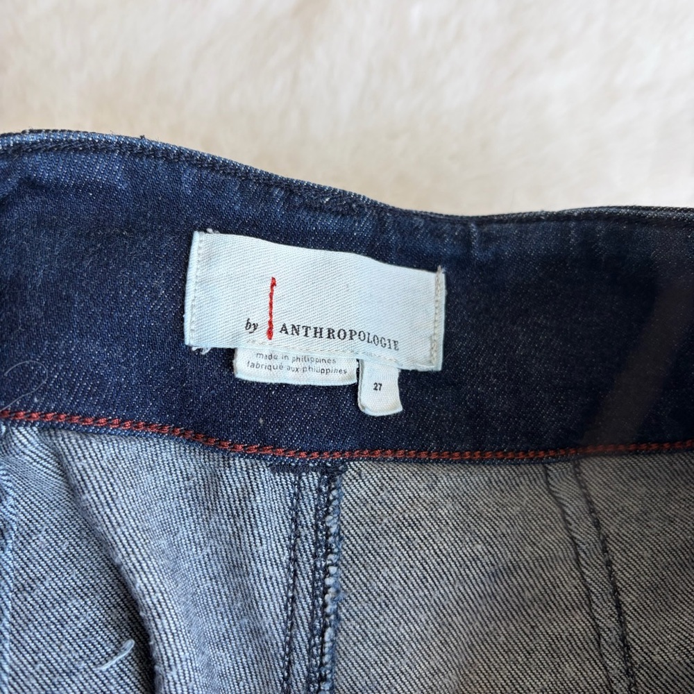 Anthropologie Dark Blue Wide-Leg Cropped Jeans | 27 - Picture 4 of 13